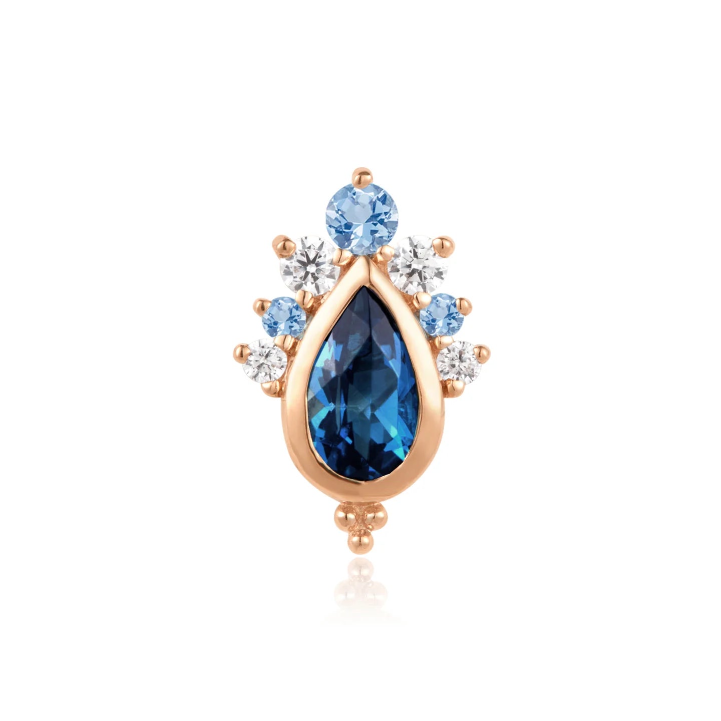 18g Threadless Ember Jewelry Solitude w/ London Blue Topaz