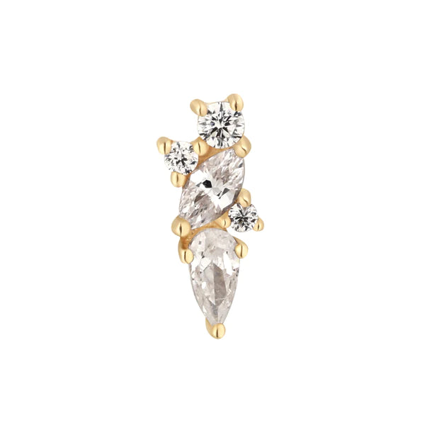 18g Threadless Buddha Jewelry Visionary w/ Cubic Zirconia