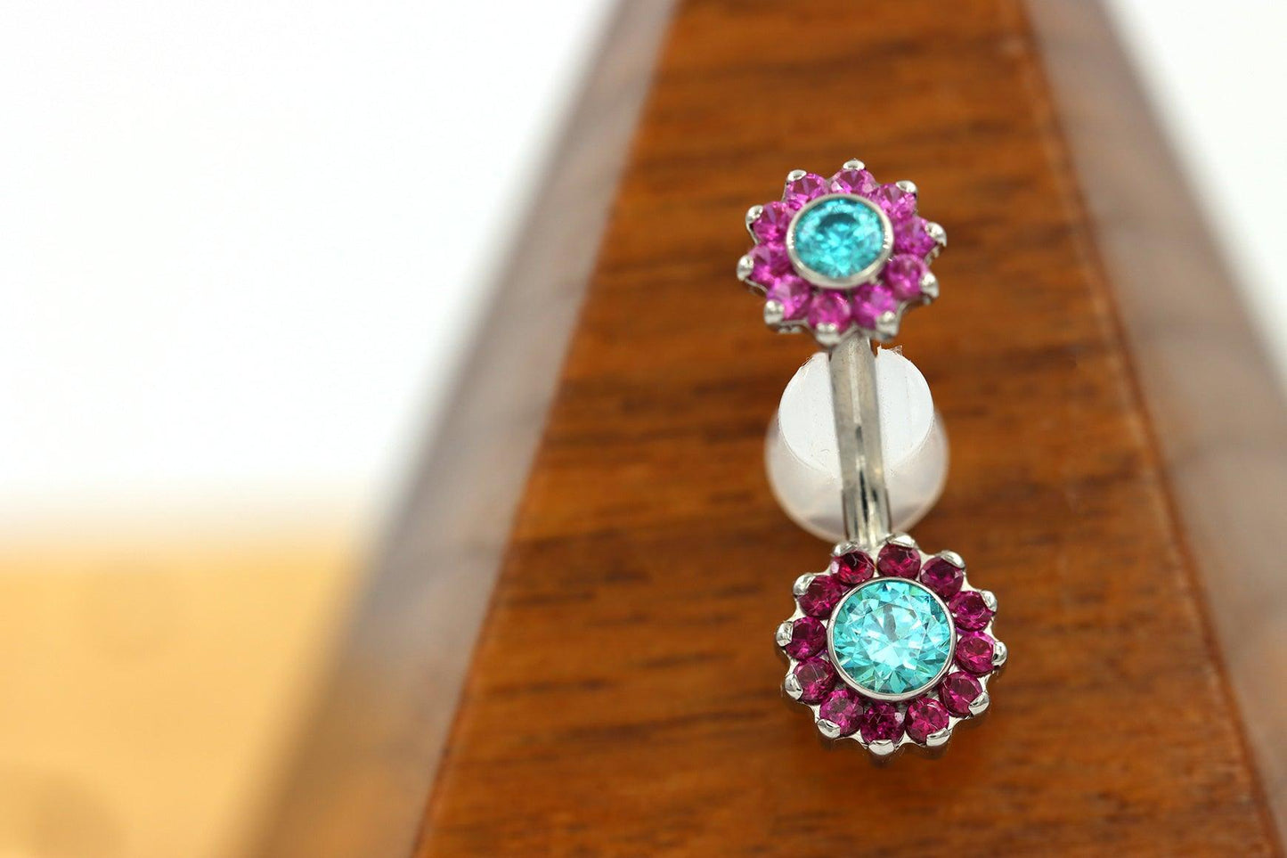 Titanium Odyssey Double Flower Navel Curve - Born This Way Body Arts