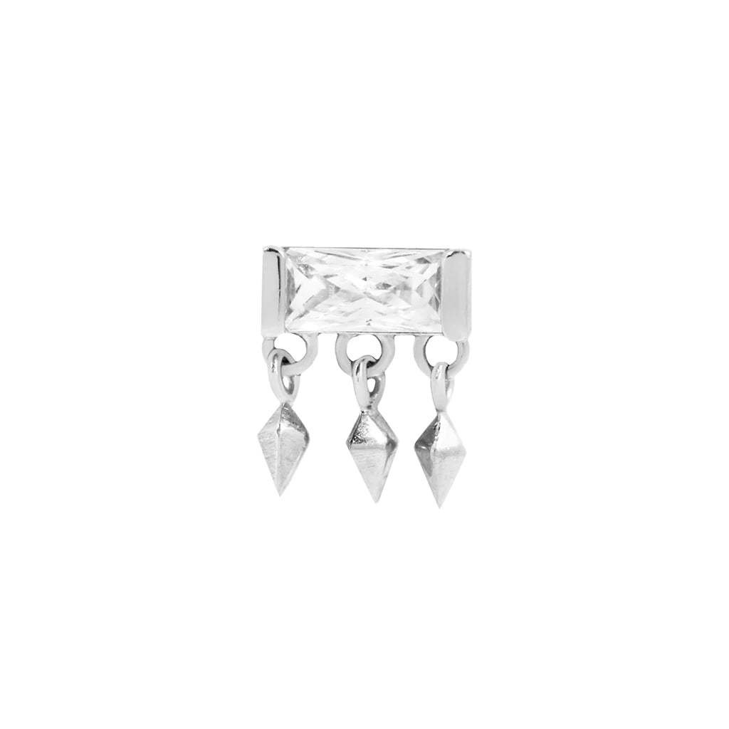 18g Threadless Buddha Jewelry Aspen Dangle w/ Cubic Zirconia