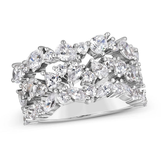 April Triple Diamond Platinum Ring - part of The Brilliance Collection