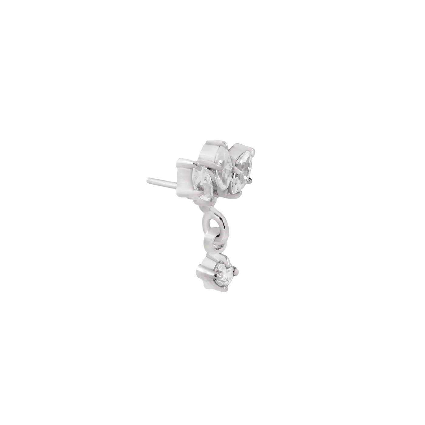 18g Threadless SpellBound Marquise Fan with Charm