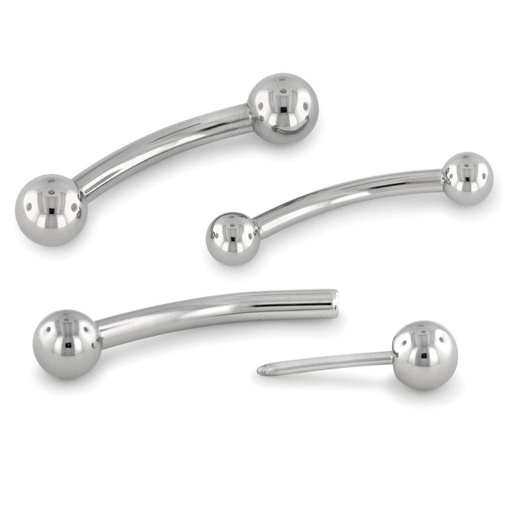 Titanium Threadless Curved Barbells - Born This Way Body Arts