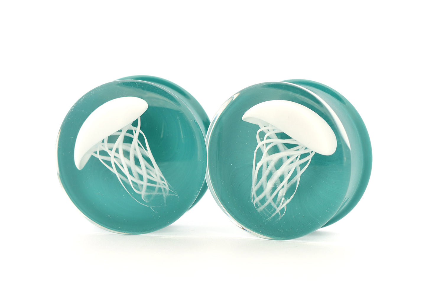 1"+ 1/8 Double Flare Jellyfish Glass Plugs