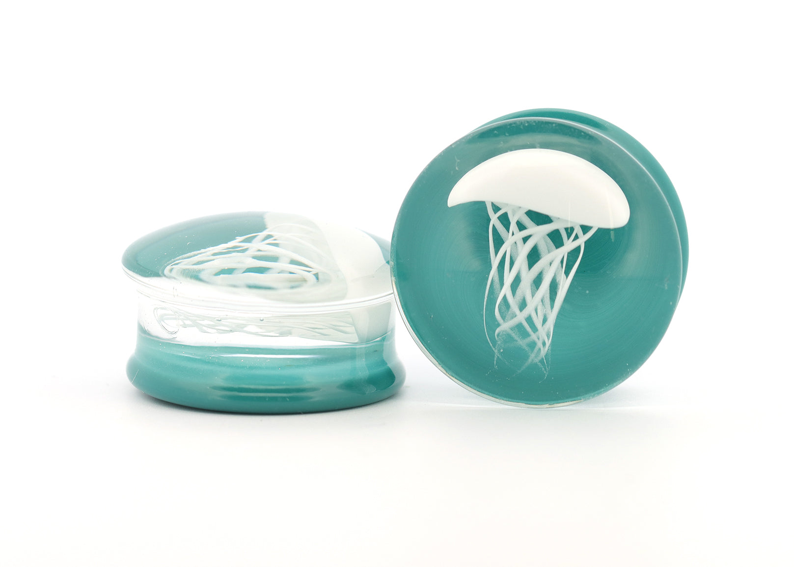 1"+ 1/8 Double Flare Jellyfish Glass Plugs