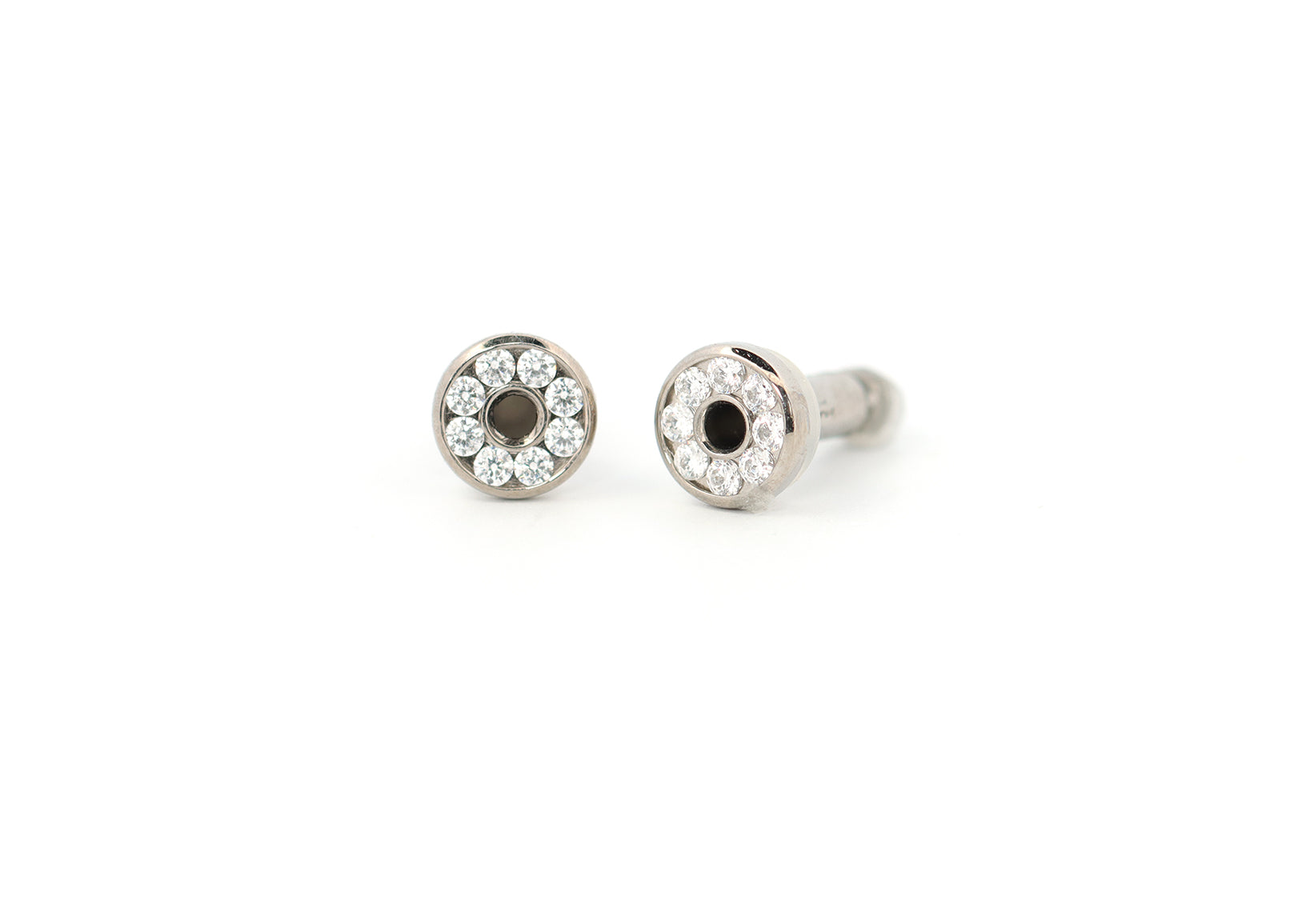 10g Titanium Cubic Zirconia Gem Eyelets