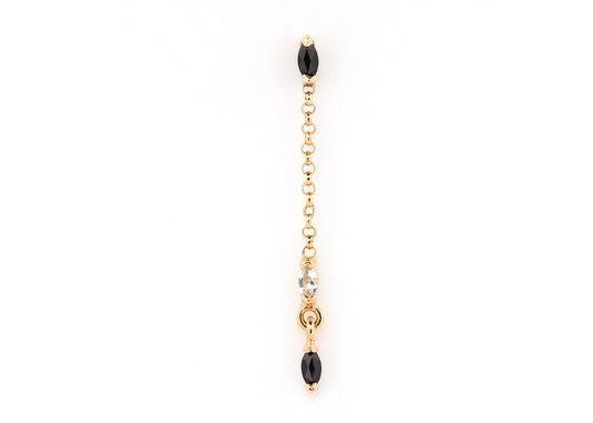 Epic Black Spinel & Genuine Diamond Dangle Threadless End