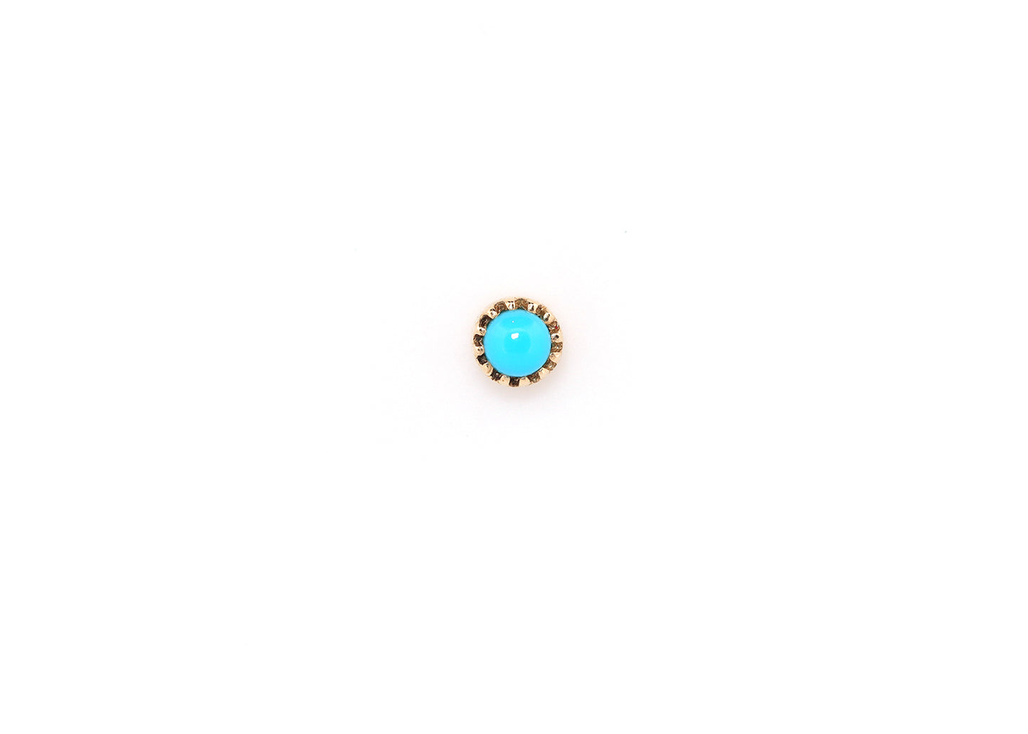 Scalloped 3mm Genuine Turquoise Threadless End