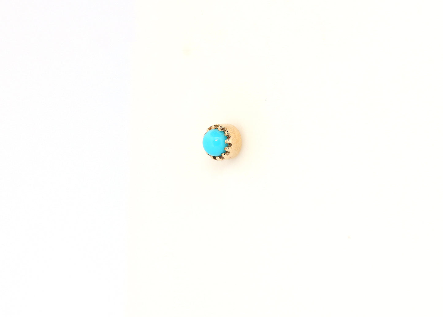 Scalloped 3mm Genuine Turquoise Threadless End