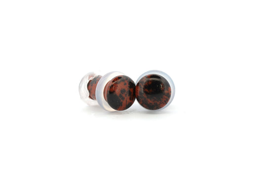 2g Single Flare Mahogany Obsidian Plugs