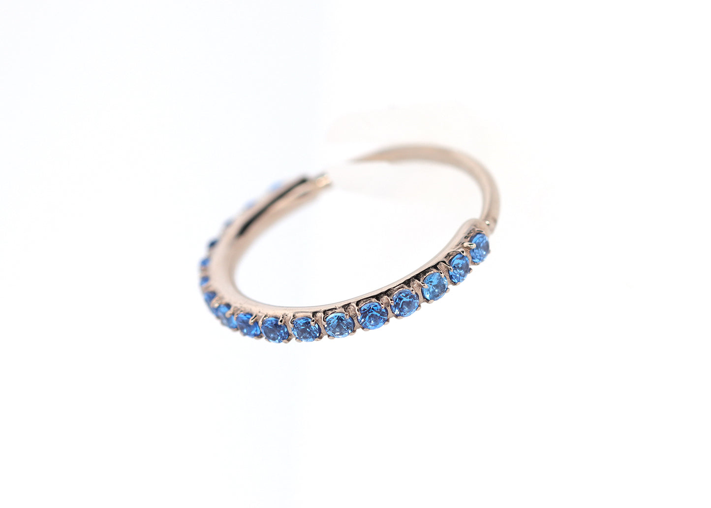 16g 17 Stone Side Set Blue Sapphires Seam Ring