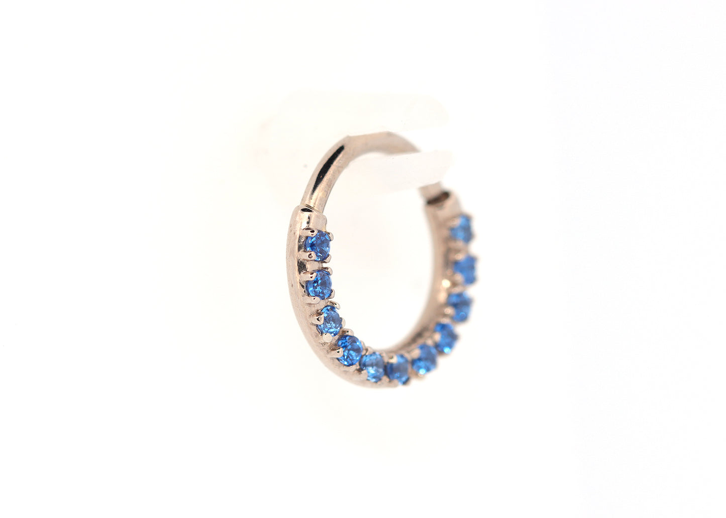 16g 11 Stone Prong Set Blue Sapphire Cubic Zirconia Seam Ring