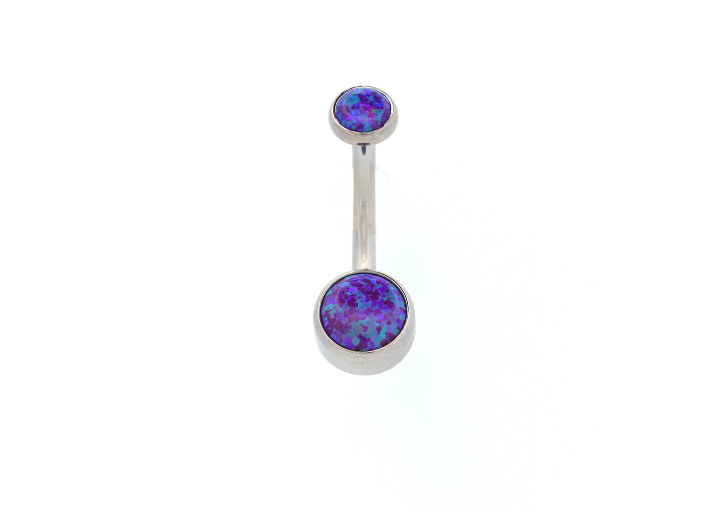 Titanium 4x6mm Purple Opal Navel Curve