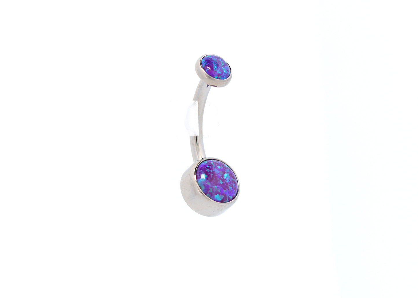 Titanium 4x6mm Purple Opal Navel Curve