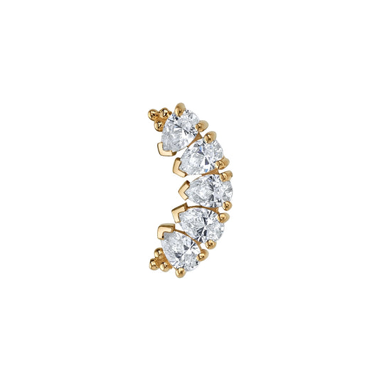 18g/16g BVLA Threaded Pear Panaraya 5 w/ white Cubic Zirconia