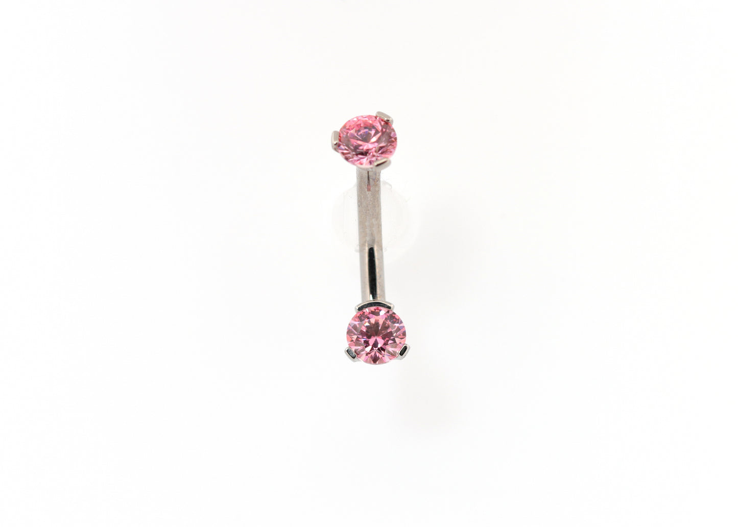 Titanium 4x4 Sparkling Pink Cubic Zirconia Navel Curve