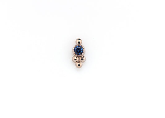 Minerva 2mm Sapphire Cubic Zirconia Threadless End