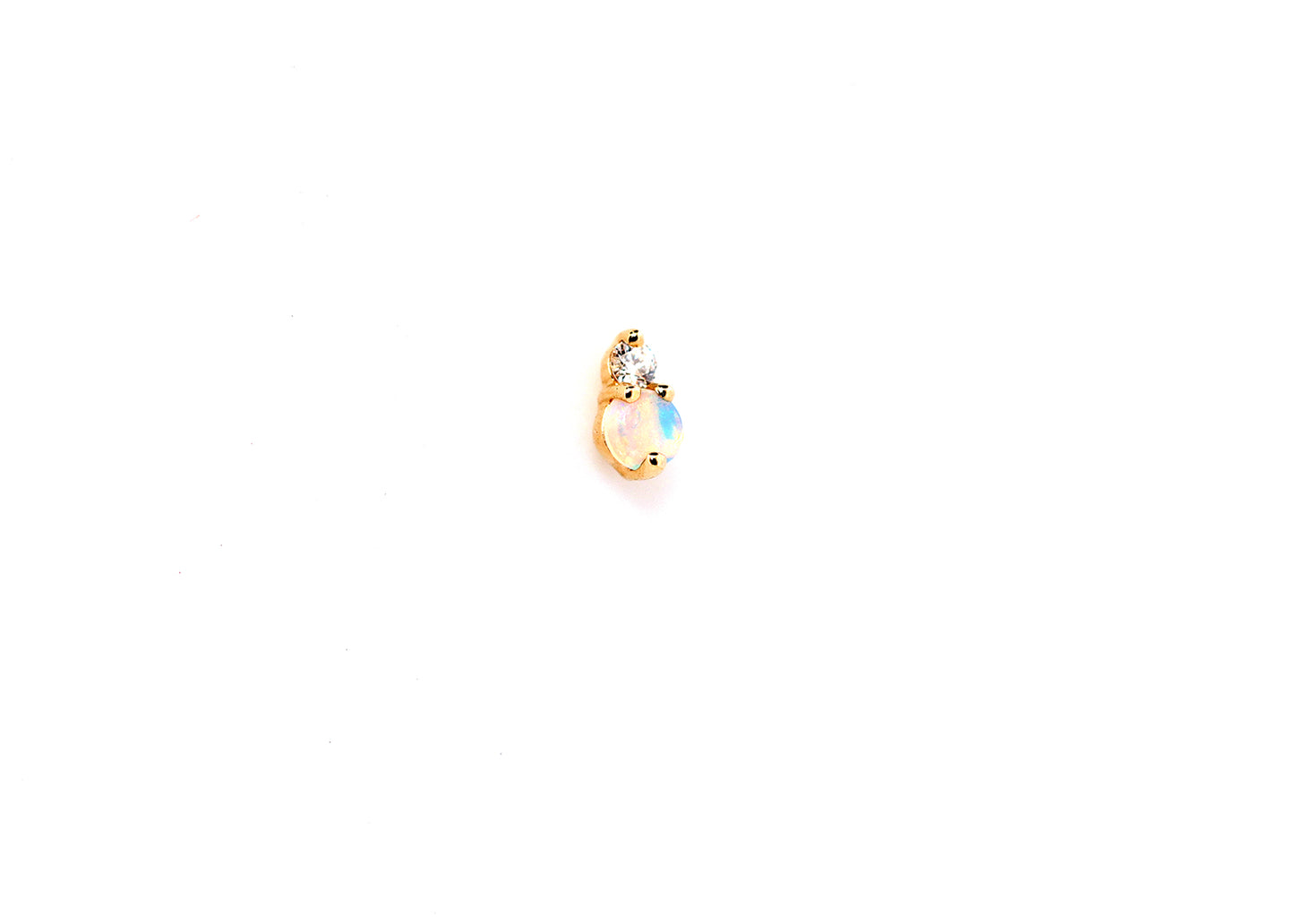 Pippa Genuine Diamond & Opal Threadless End