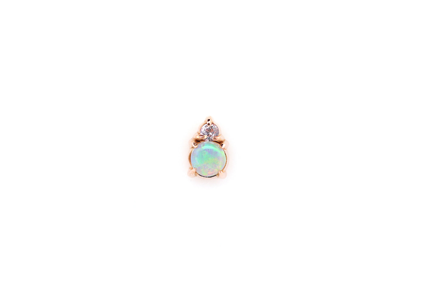 Afterglow Genuine Opal & Light Pink Sapphire Threadless End