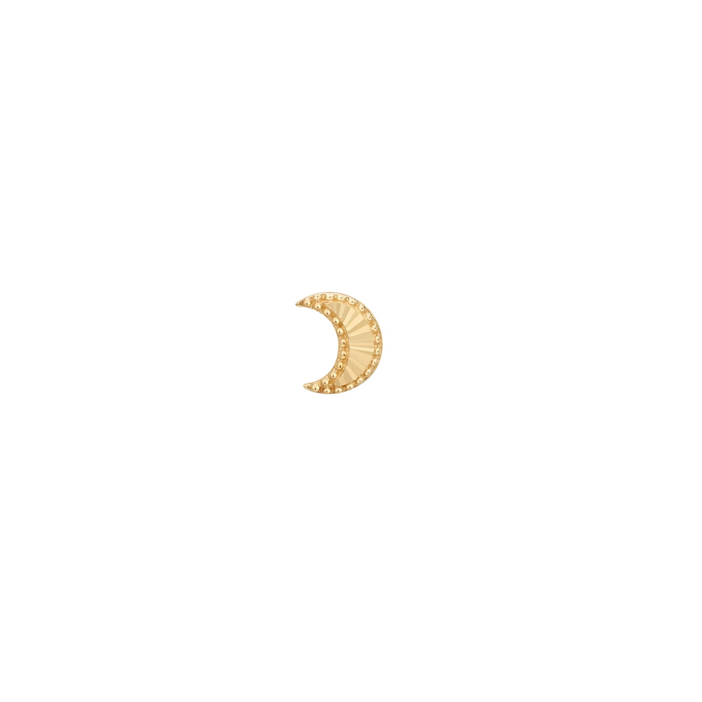 18g Threadless Buddha Jewelry After Hours Lazer Moon in solid Gold