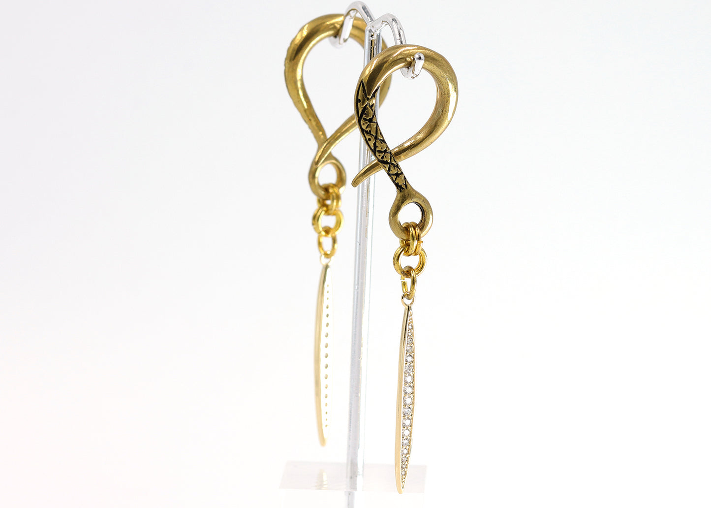 6g Brass Coils with Gold Cubic Zirconia Spears