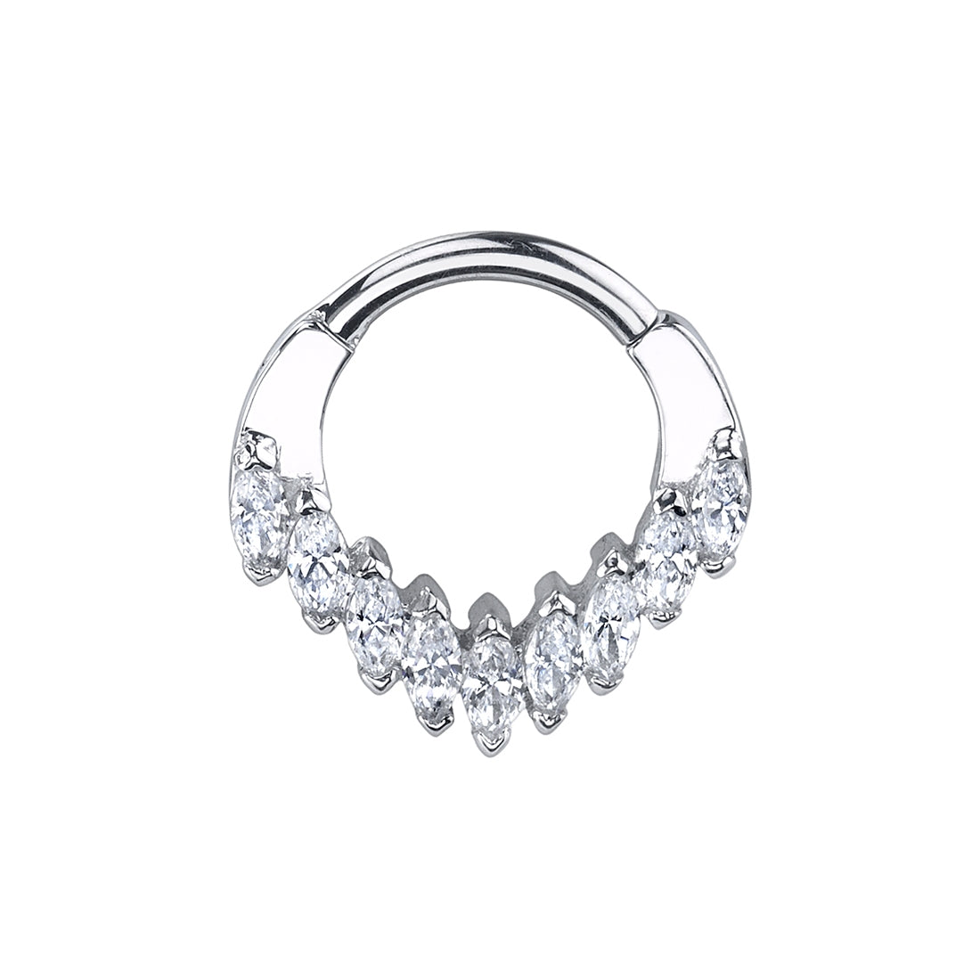 16g 3/8" Hinge Ring Cascada w/ Cubic Zirconia