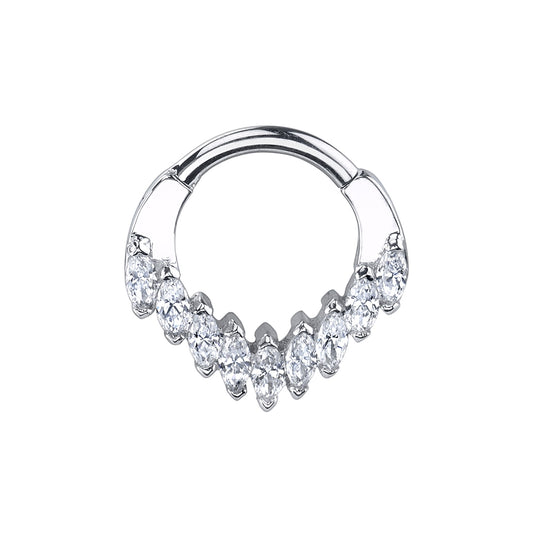 16g 3/8" Hinge Ring Cascada w/ Cubic Zirconia