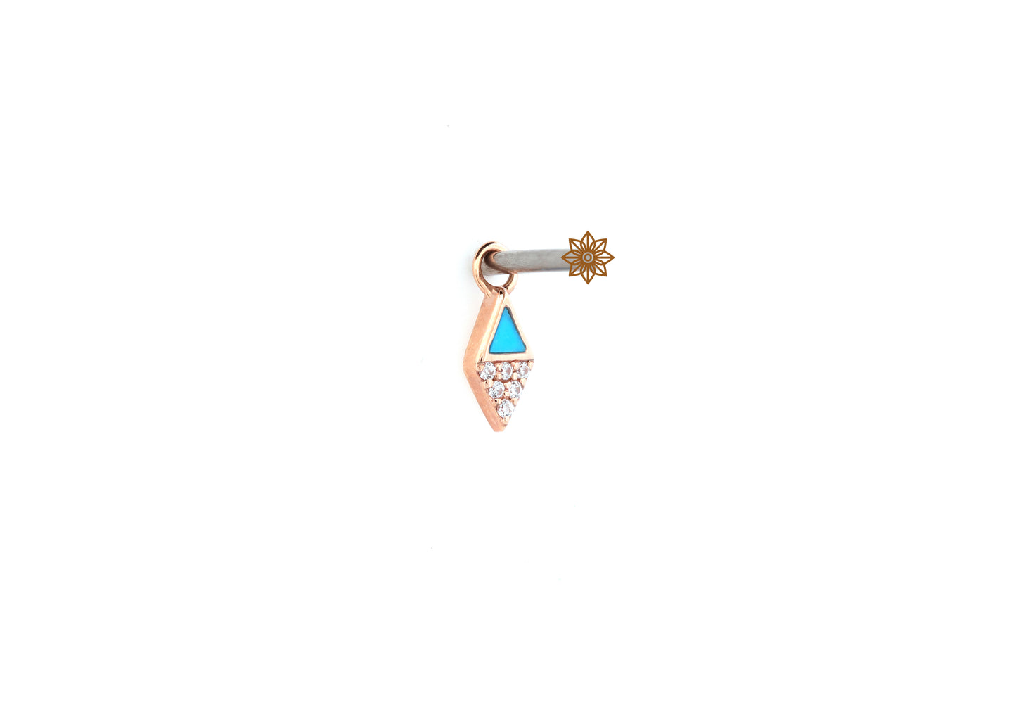 14K Rose Gold Almost Famous Turquoise Charm
