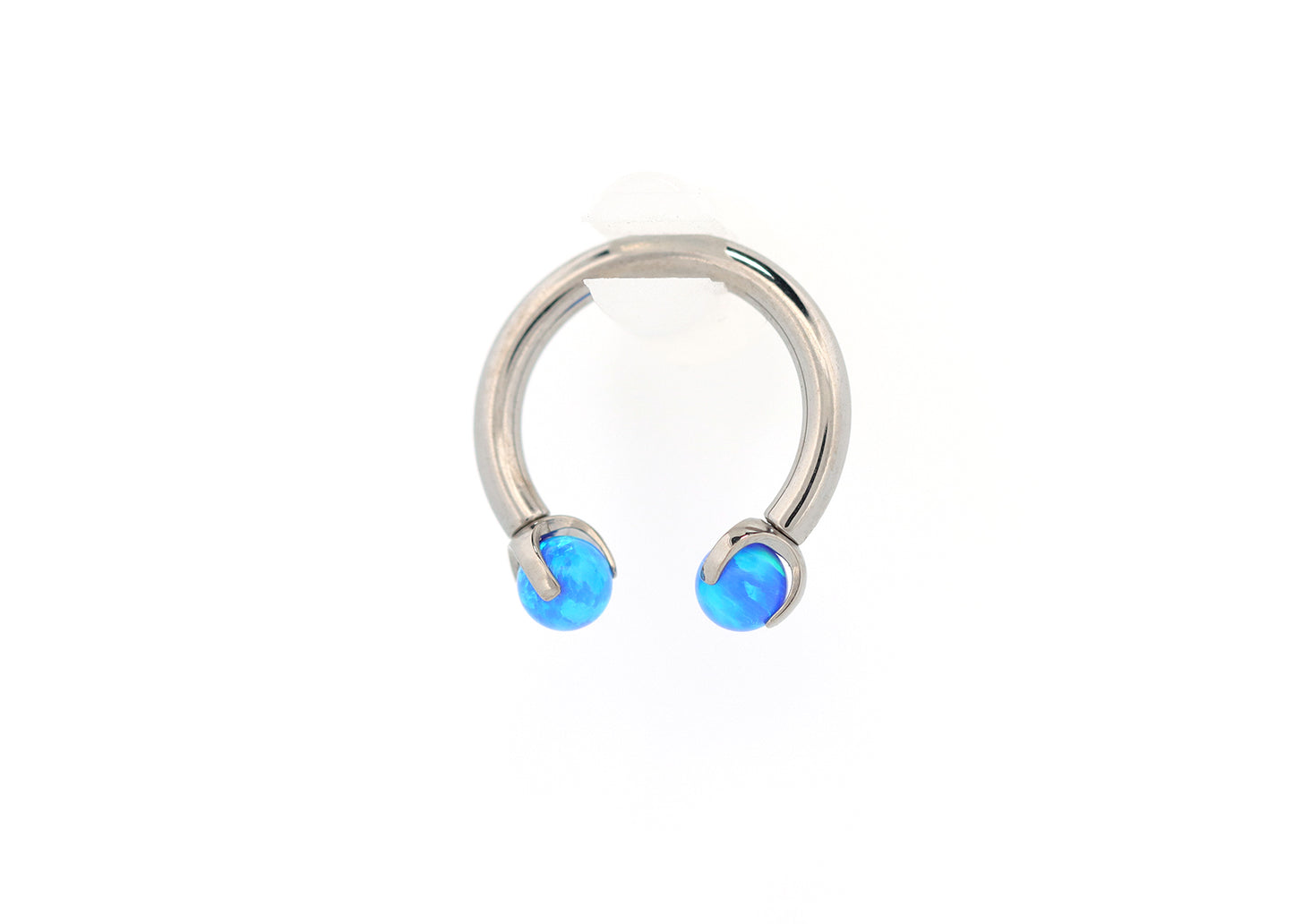 14g Titanium Circular Barbell Capri Blue end Septum Ring