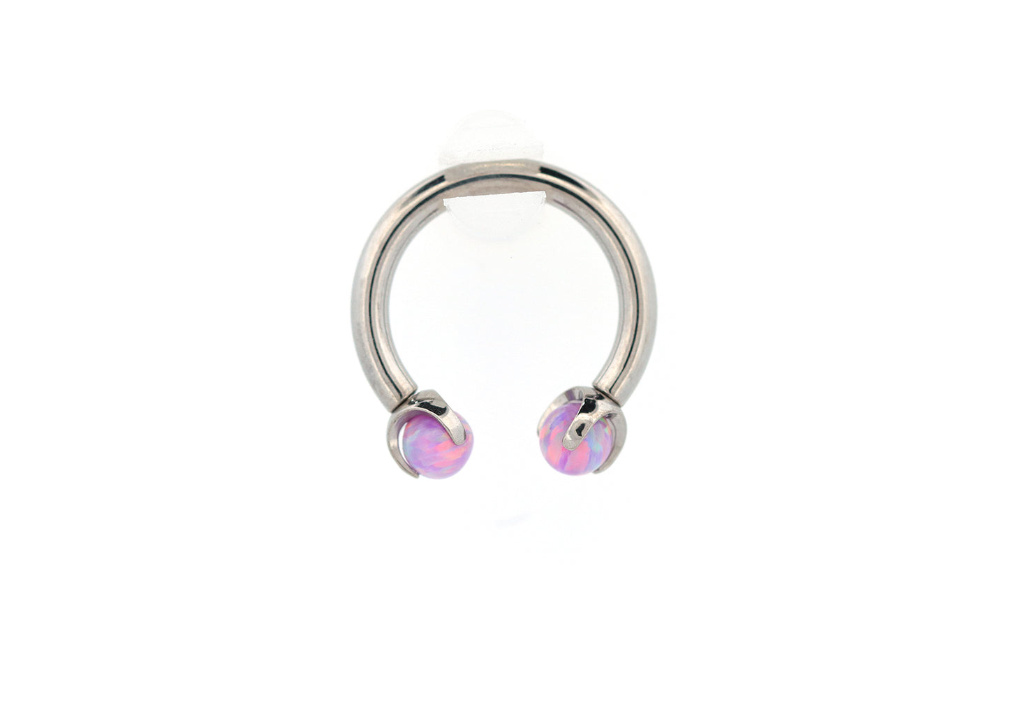 14g Titanium Circular Barbell Lavender Opal end Septum Ring