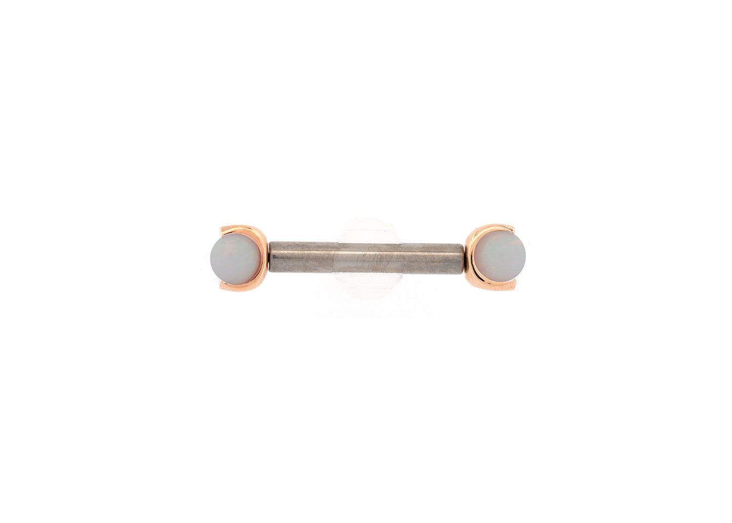 18K Gold Claw Prong White Opal Nipple Barbell