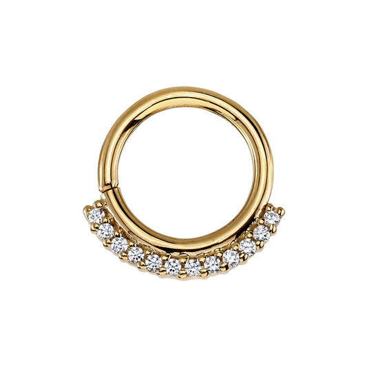 18g 3/8" Seam Ring Dahlia w/ Genuine Diamonds