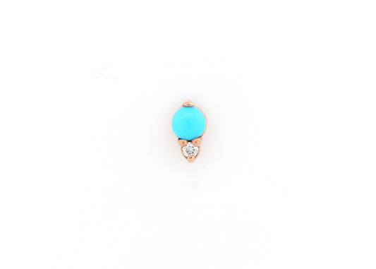 Oracle 3mm Turquoise Bubble with Genuine Diamond Threadless End