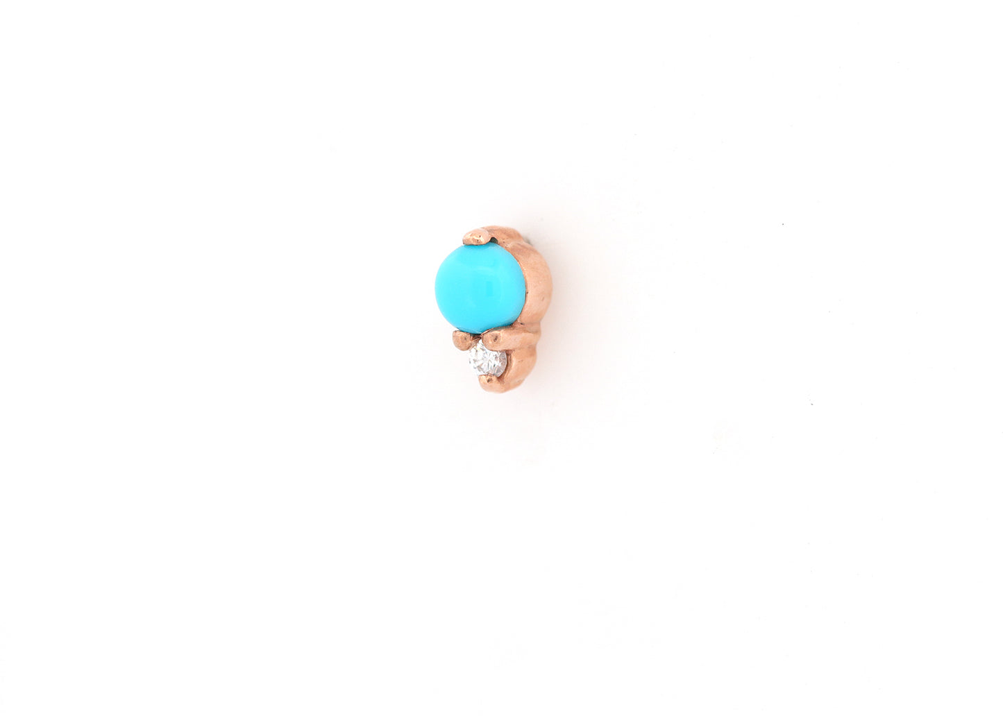 Oracle 3mm Turquoise Bubble with Genuine Diamond Threadless End