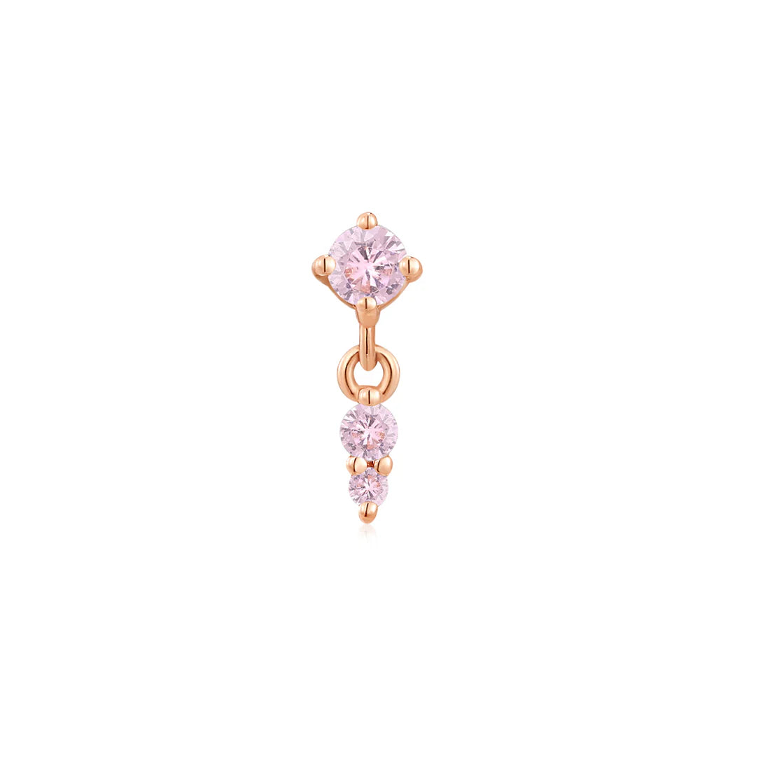 High Noon Dangle Light Pink Cubic Zirconia Threadless End