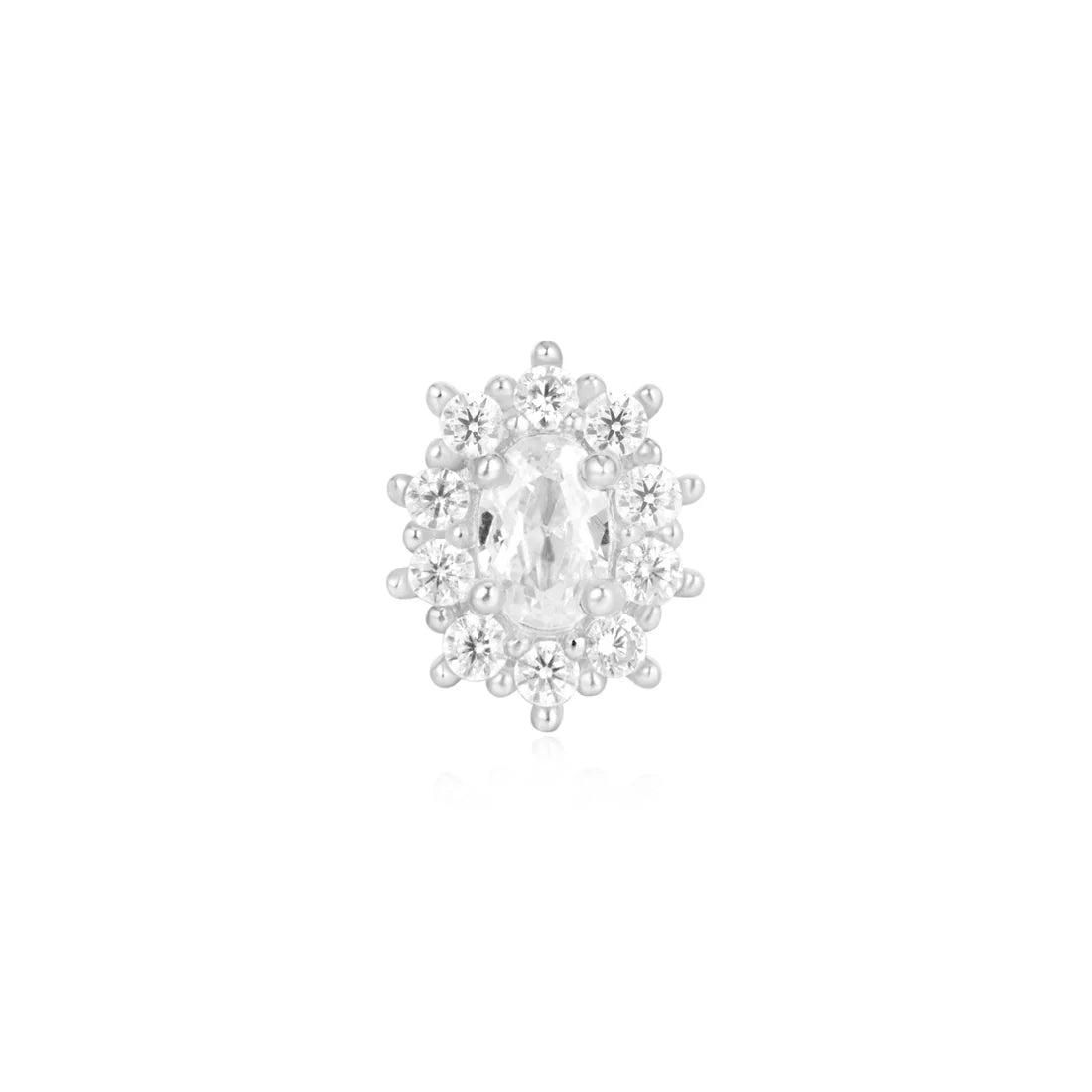 Oval Halo Cubic Zirconia Threadless End