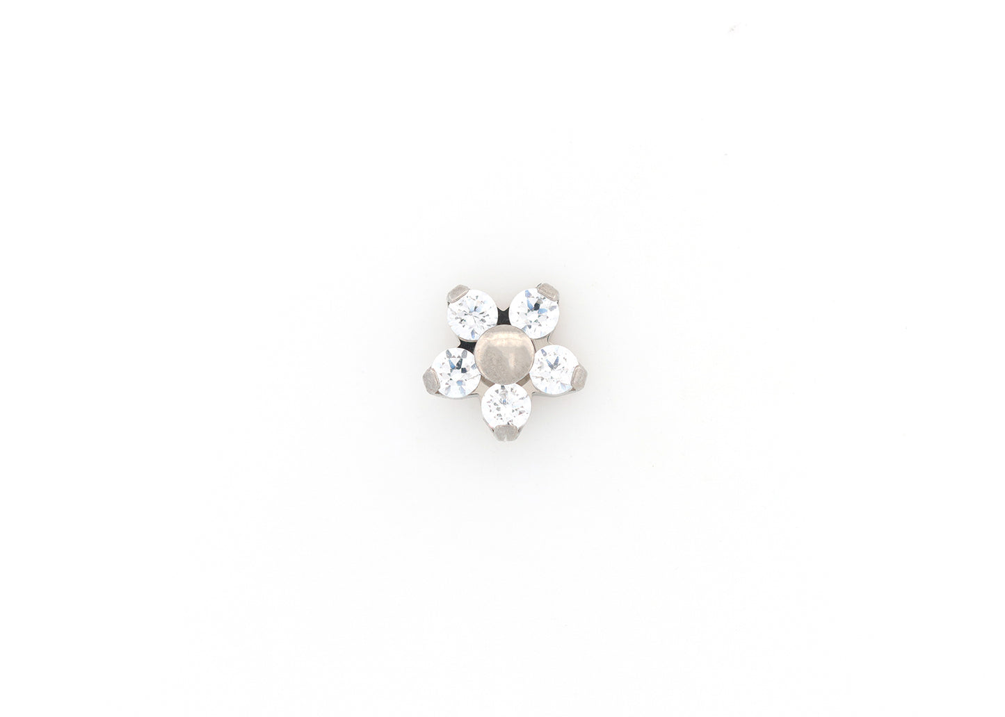 Titanium Cubic Zirconia Flower Threadless End