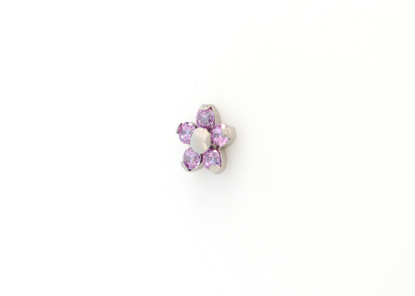 Titanium Purple Flower Threadless End