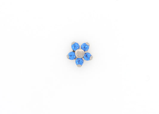 Titanium Sapphire Flower Threadless End