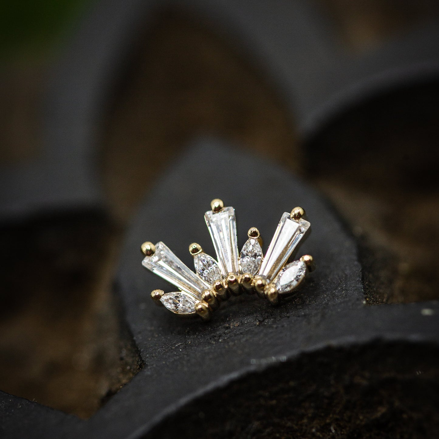 18g/16g BVLA Threaded El Ray w/ White Cubic Zirconia-Large