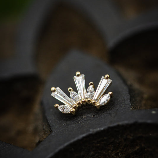 18g/16g BVLA Threaded El Ray w/ White Cubic Zirconia-Large