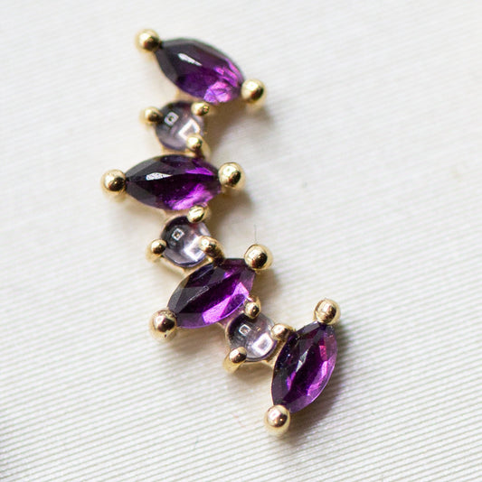 18g/16g BVLA Threaded Tiny Sara 7 w/ Amethyst & Iolite