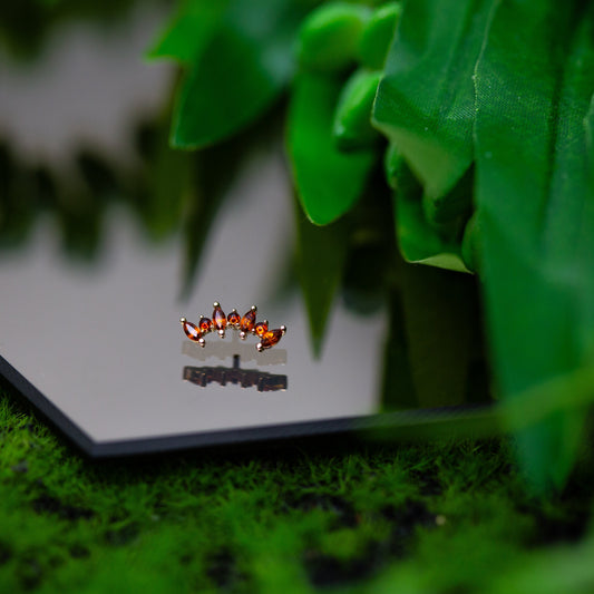 18g/16g BVLA Threaded Tiny Sara 7 w/ Madeira Citrine & Garnet