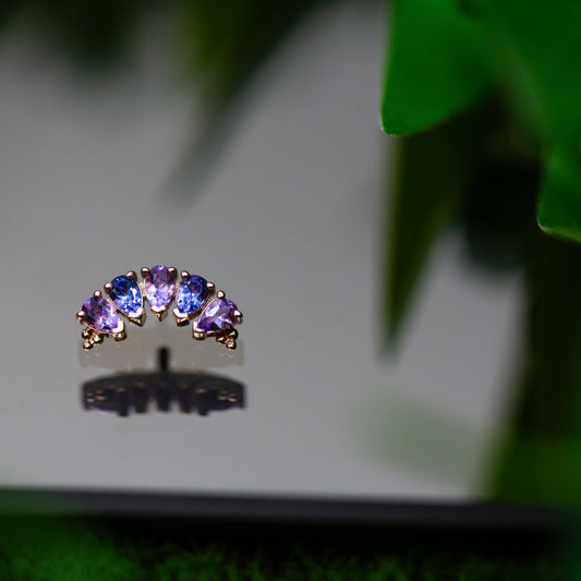 18g/16g BVLA Threaded Pear Panaraya 5 w/ Amethyst and Tanzanite