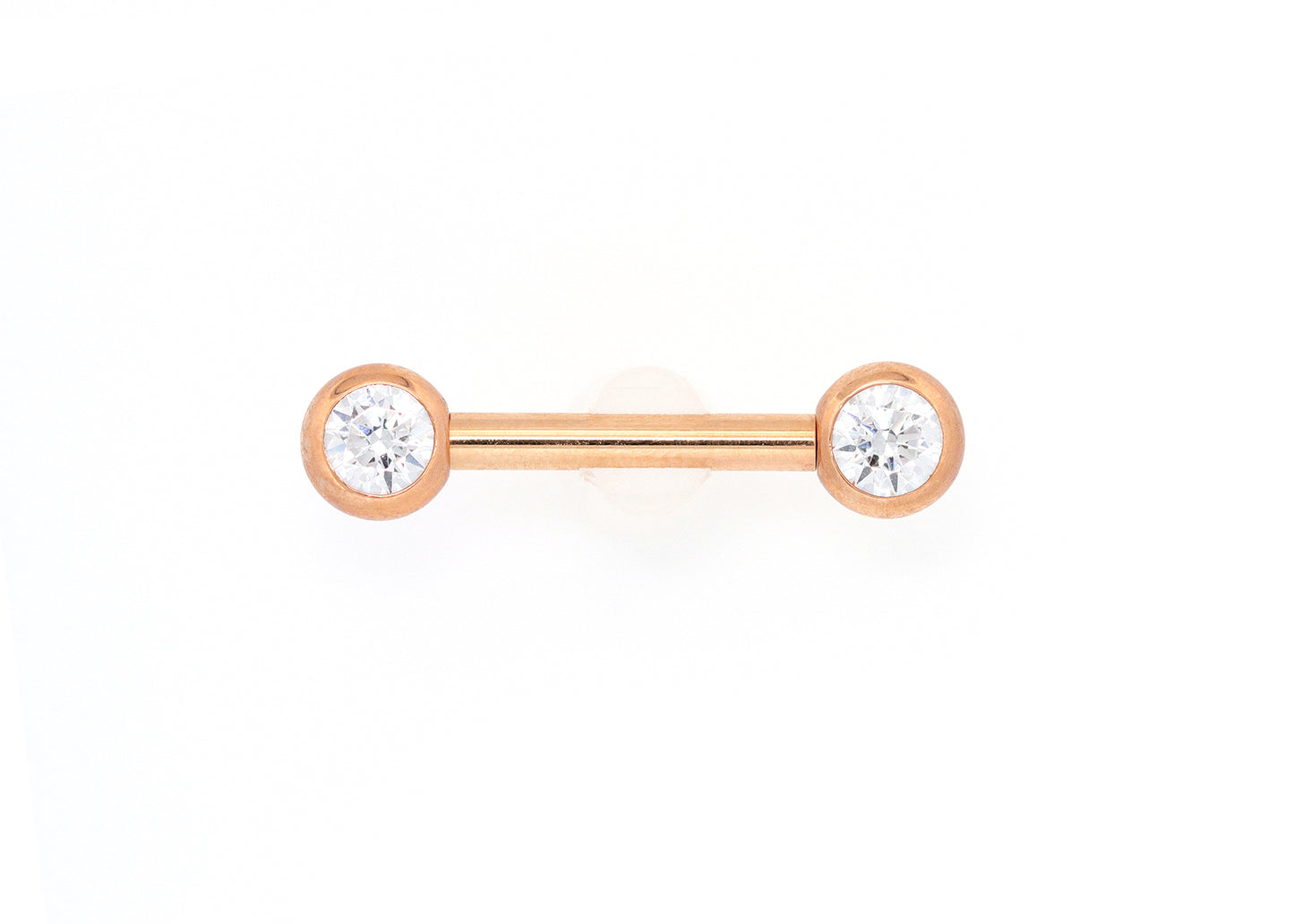 18k Gold Bezel Cubic Zirconia with Gold Nipple Barbell