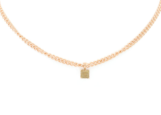 Rose Gold Diamond Dust Cube Necklace
