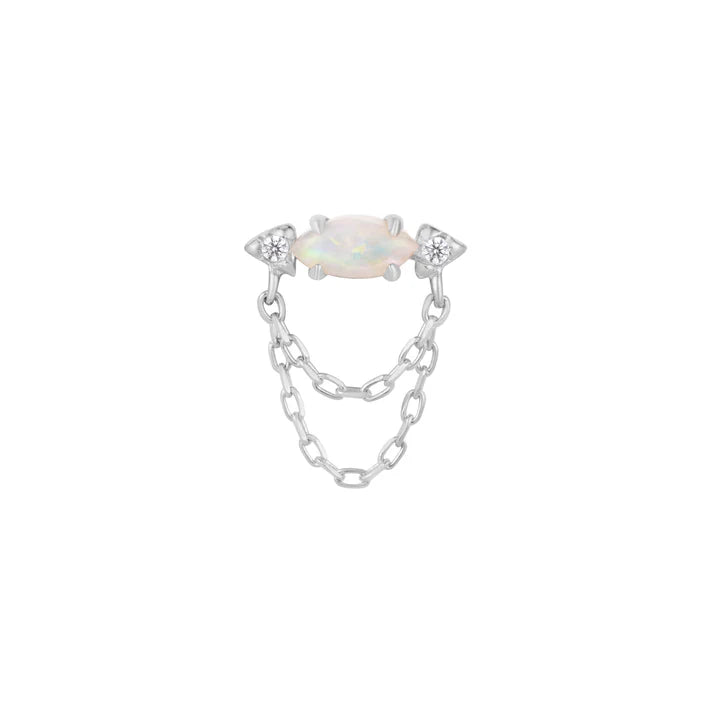 Limitless Australian Opal 14K Gold Threadless End for Ear