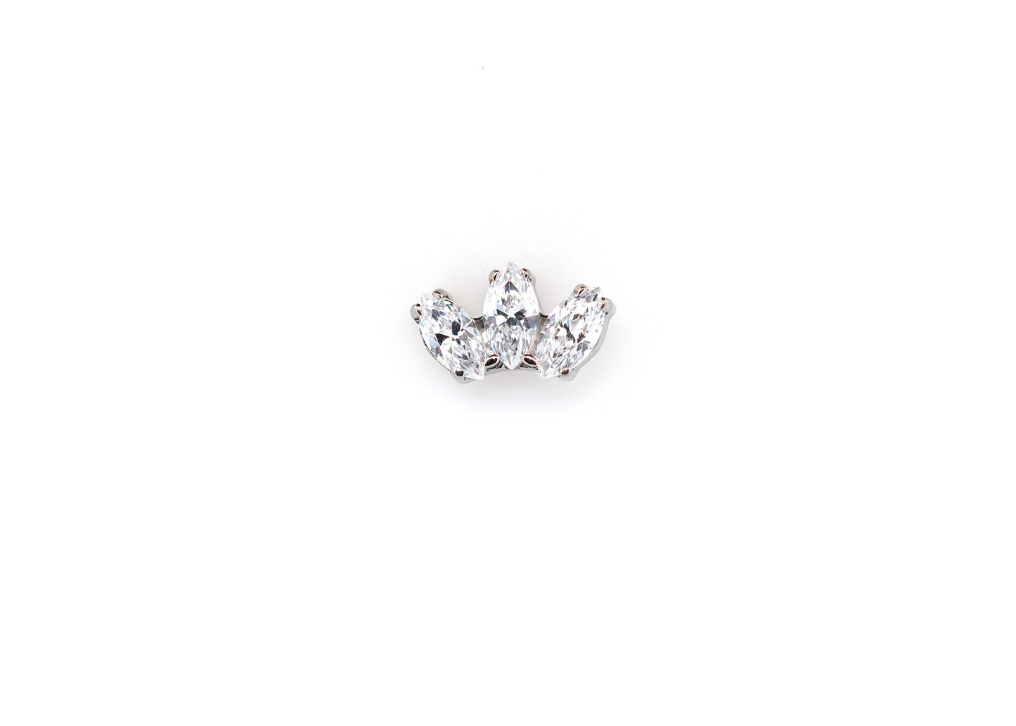 Marquise Fan Cubic Zirconia Threadless End
