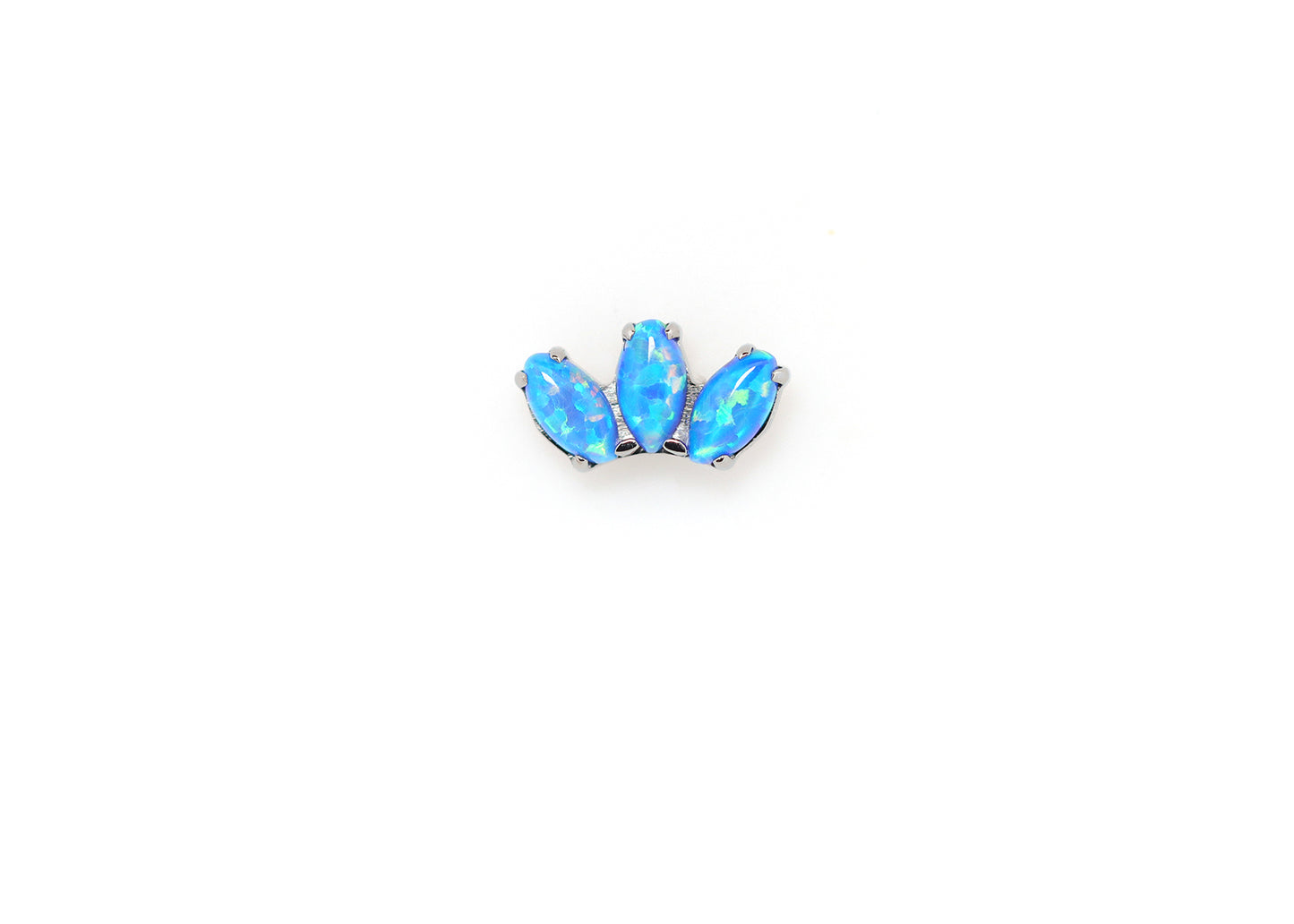 Titanium Marquise Fan with Capri Blue Opals