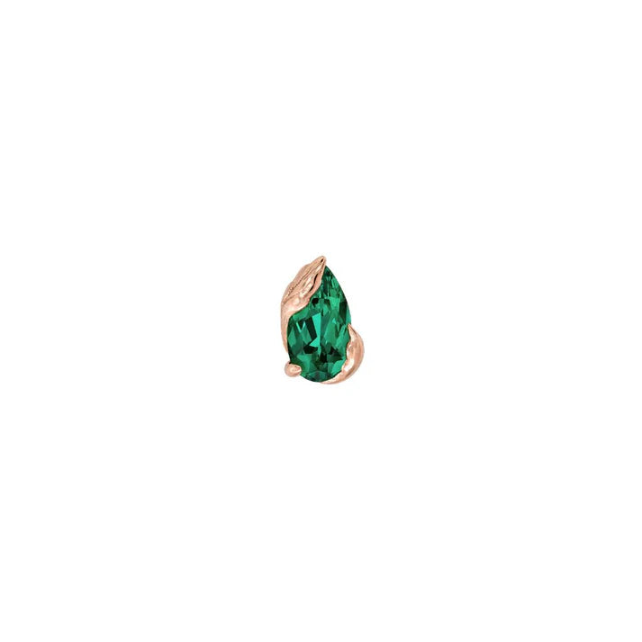 Occasion Lab Emerald 14K Gold Threadless End for Ear, Lip, or Nostril